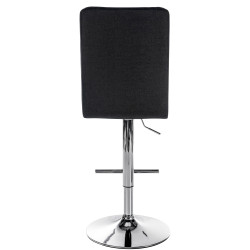 Tabouret de bar Peking V2 tissu chrome noir