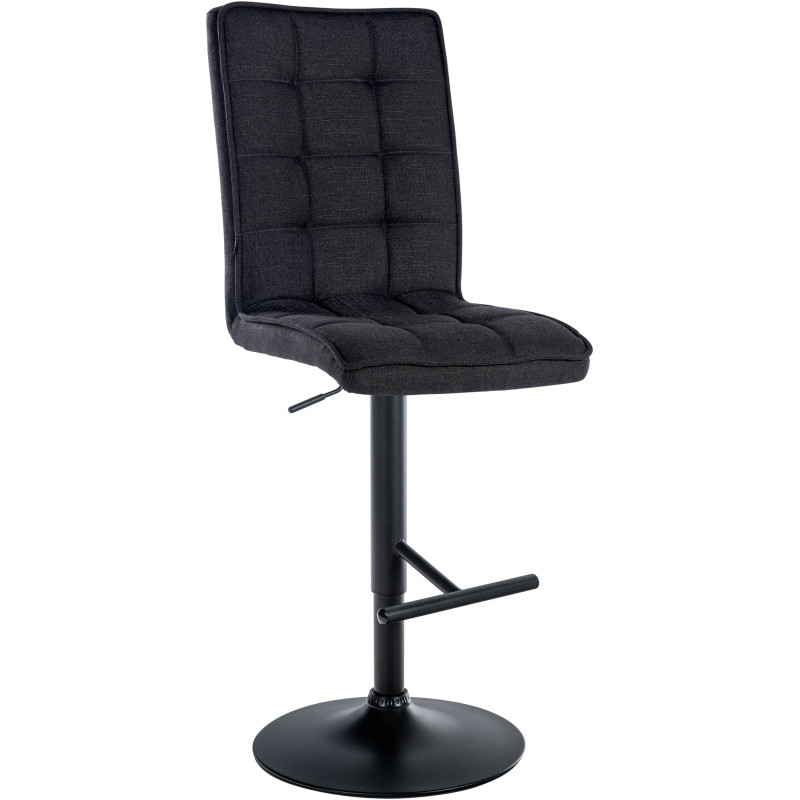 Tabouret de bar Peking V2 tissu noir noir