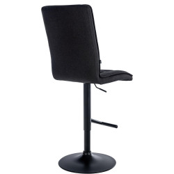 Tabouret de bar Peking V2 tissu noir noir