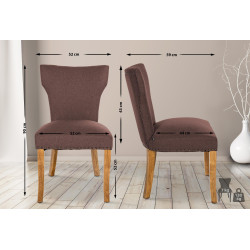 Chaise de salle à manger Zadar, tissu marron clair antique