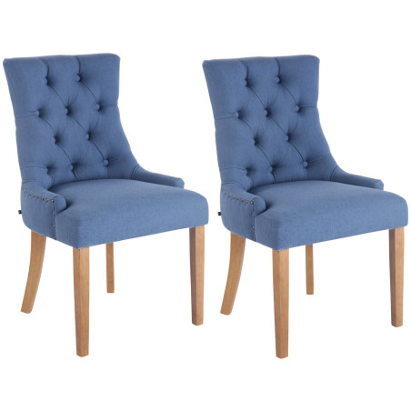 Ensemble de 2 chaises de salle à manger Aberdeen, tissu bleu clair antique