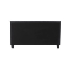 KANSAS Lit adulte 140x190 cm - Simili noir - Sommier inclus