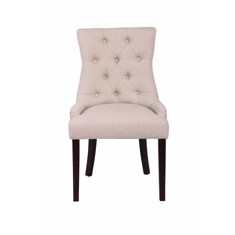 Ensemble de 2 chaises de salle à manger Aberdeen, tissu crème antique