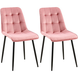 Ensemble de 2 chaises de salle à manger en velours Gifford | rose