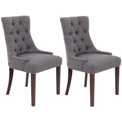 Ensemble de 2 chaises de salle à manger Aberdeen, tissu gris foncé antique