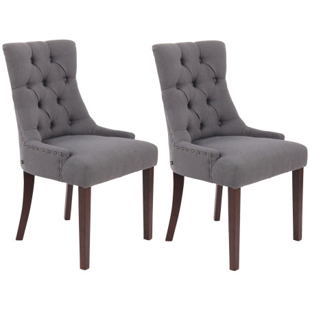 Ensemble de 2 chaises de salle à manger Aberdeen, tissu gris foncé antique