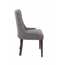 Ensemble de 2 chaises de salle à manger Aberdeen, tissu gris foncé antique