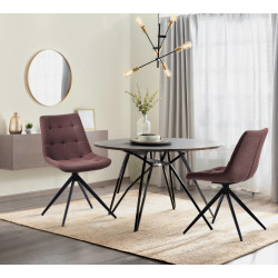 Lot de 2 chaises de salle à manger en tissu Merna | taupe