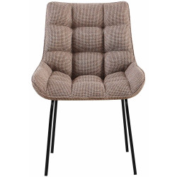 Chaise Saranda, tissu terre brune noir