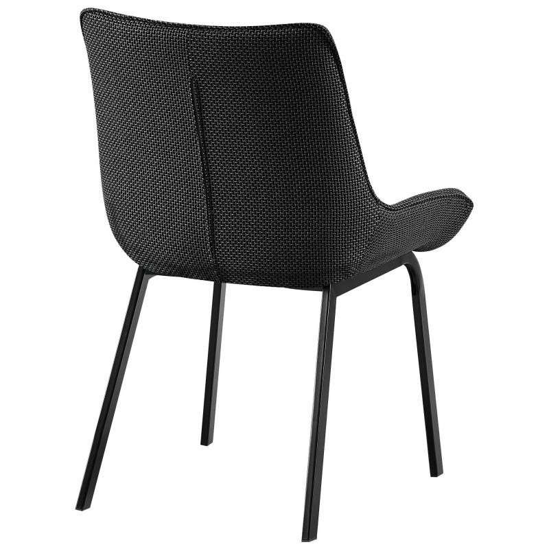 Chaise Saranda, tissu noir et gris titane