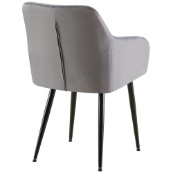 Lot de 2 chaises de salle à manger en velours Monett B | gris foncé