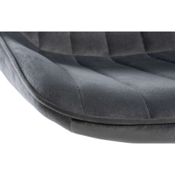 Tabouret de bar Toni velours noir gris foncé
