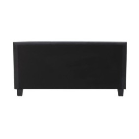 KANSAS Lit adulte 160x200 cm - Simili noir - Sommier inclus