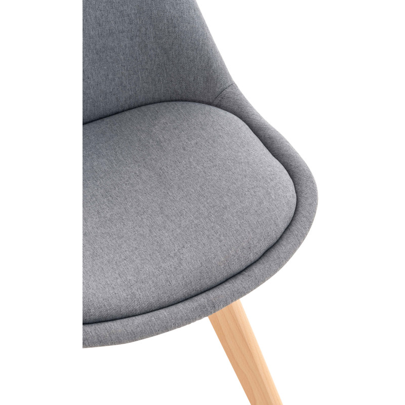 Chaise Linares, tissu gris clair