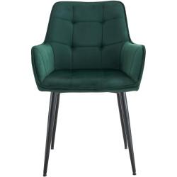 Ensemble de 2 chaises de salle à manger en velours Ferndale | vert foncé