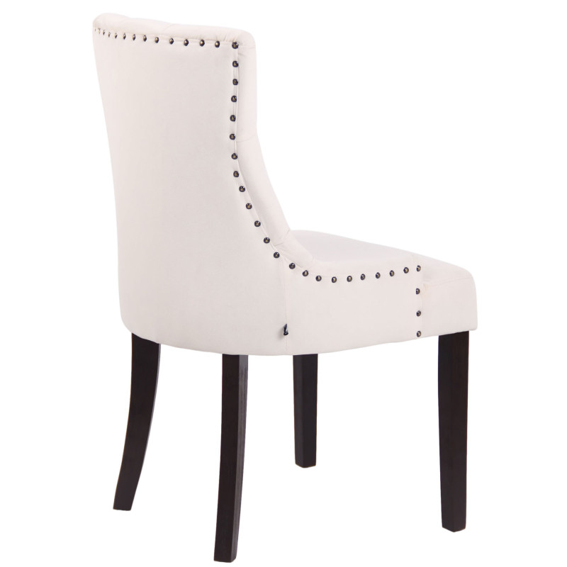 Chaise de salle à manger Aberdeen, velours, crème antique