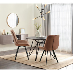 Lot de 2 chaises de salle à manger en velours Lewes | brun