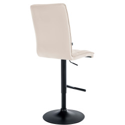 Tabouret de bar Peking V2 simili cuir noir crème