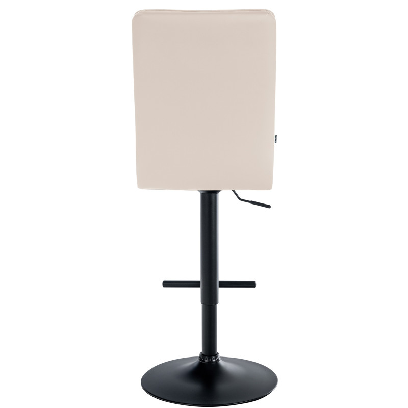 Tabouret de bar Peking V2 simili cuir noir crème