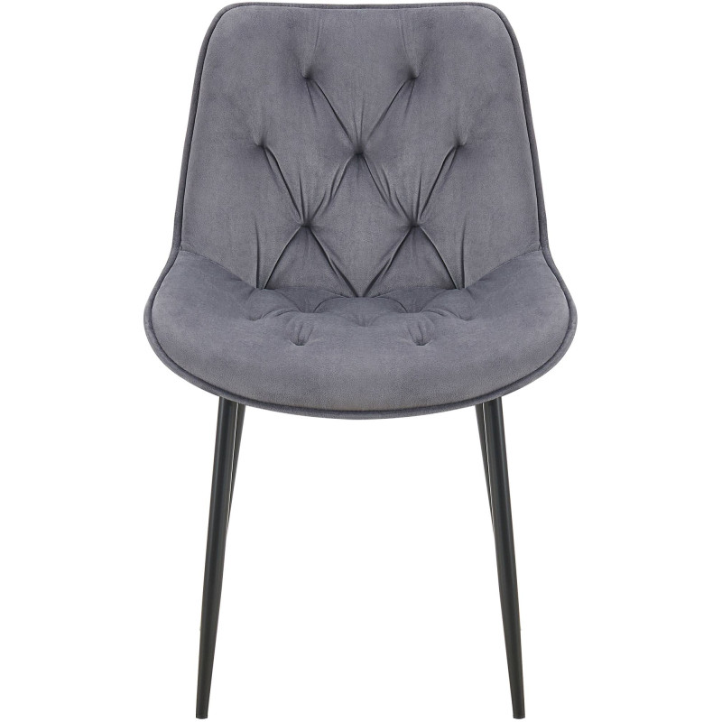 Ensemble de 2 chaises de salle à manger en velours Wallace | gris foncé