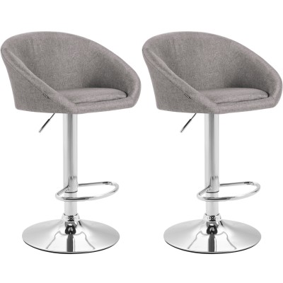 Lot de 2 tabourets de bar Miami V2 tissu chrome