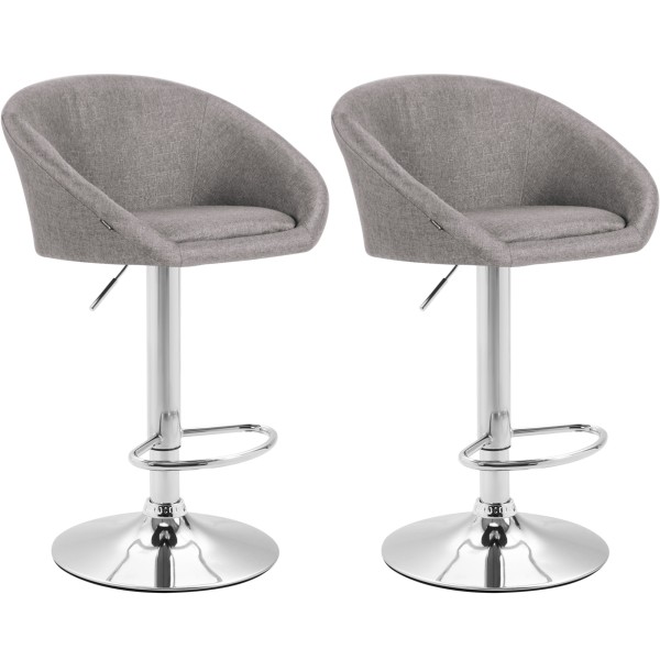 Lot de 2 tabourets de bar Miami V2 tissu chrome