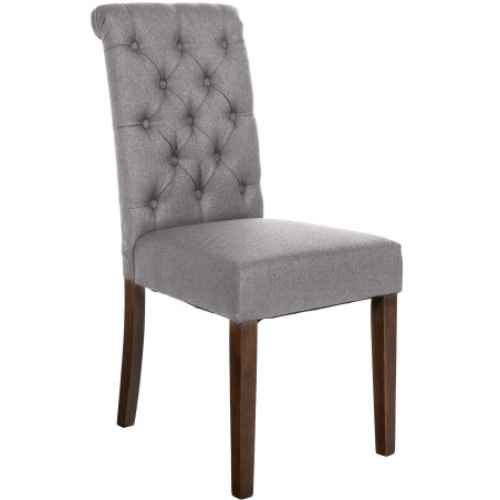 Chaise de salle à manger Lisburn, tissu gris