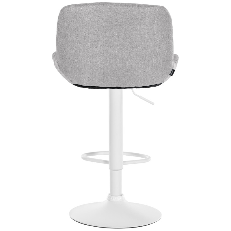 Lot de 2 tabourets de bar Solon tissu blanc gris clair