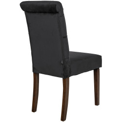 Chaise de salle à manger Lisburn en velours noir