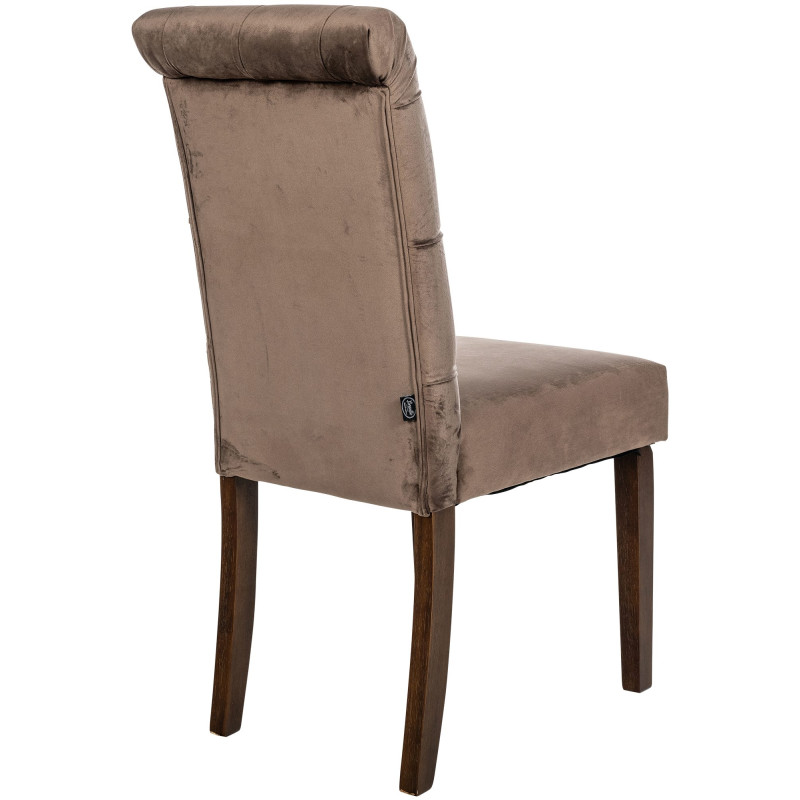 Chaise de salle à manger Lisburn, velours, marron