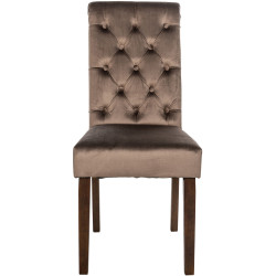 Chaise de salle à manger Lisburn, velours, marron