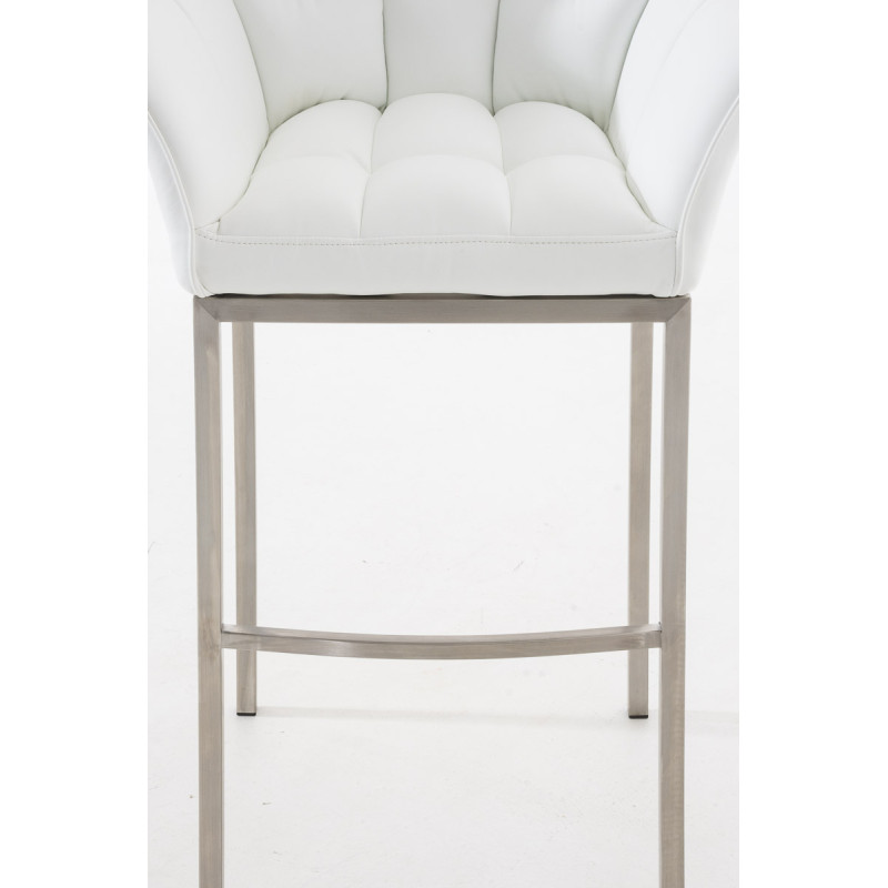 Tabouret de bar Damaso E avec structure à 4 pieds blanc