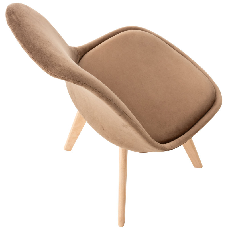 Fauteuil Linares, velours, marron