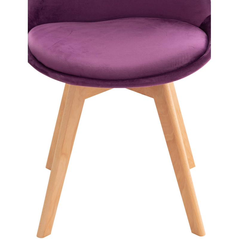 Fauteuil Linares, velours, violet