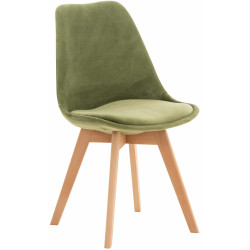 Fauteuil Linares, velours vert clair