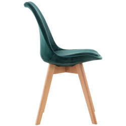 Fauteuil Linares, velours, vert