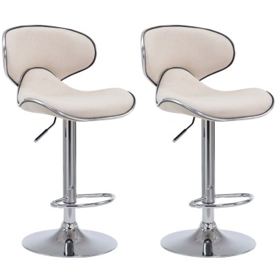 Lot de 2 tabourets de bar Las Vegas V2 tissu chrome