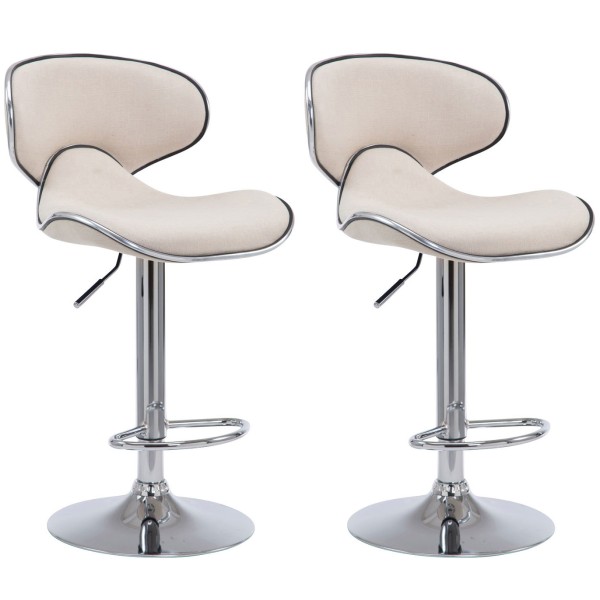 Lot de 2 tabourets de bar Las Vegas V2 tissu chrome