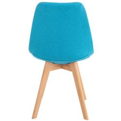 Ensemble de 4 chaises Linares en tissu turquoise