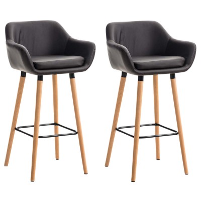 Lot de 2 tabourets de bar Grant simili cuir