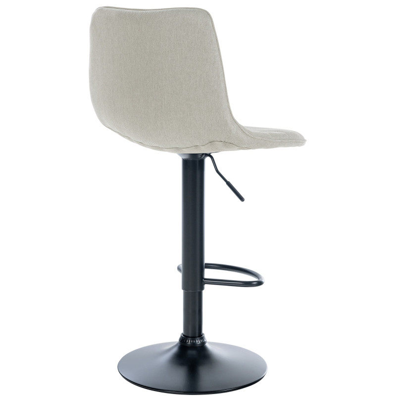 Tabouret de bar Lex tissu noir crème