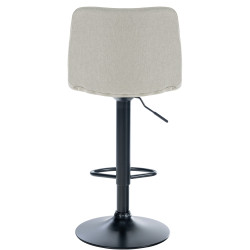 Tabouret de bar Lex tissu noir crème