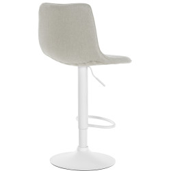Tabouret de bar Lex tissu blanc crème