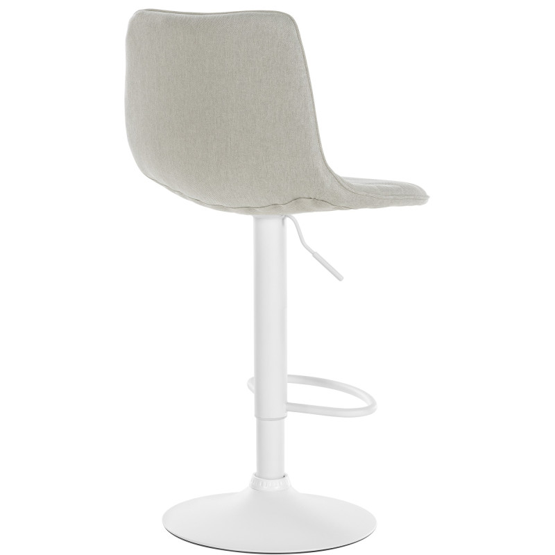 Tabouret de bar Lex tissu blanc crème