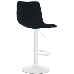 Tabouret de bar Lex tissu blanc noir
