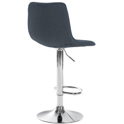 Tabouret de bar Lex tissu chrome gris foncé