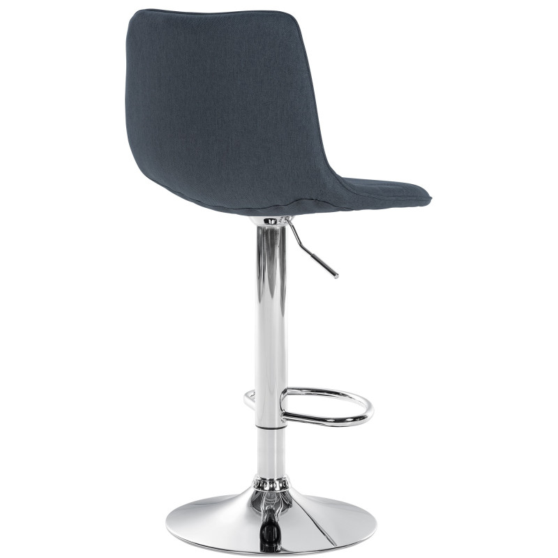 Tabouret de bar Lex tissu chrome gris foncé