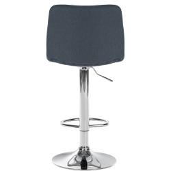 Tabouret de bar Lex tissu chrome gris foncé
