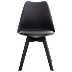 Ensemble de 4 chaises Linares en plastique noir/noir