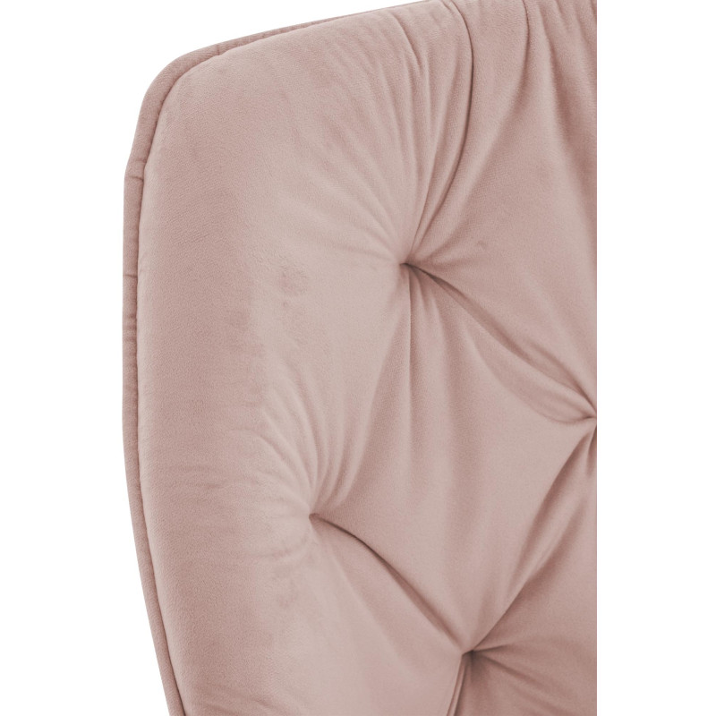 Fauteuil Tanna, velours, rose